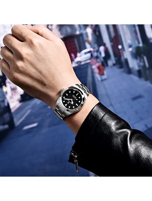 Pagrne Design Pagani Design Men's Classic Automatic Watch -200M Waterproof Sports Diving Watch-Watches Men Stylish Minimalist Men's Wrist Watch with Stainless Steel