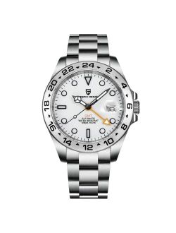 Pagrne Design Pagani Design Men's GMT Automatic Watch Stainless Steel Strap Waterproof 200M