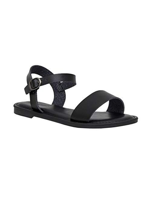 CUSHIONAIRE Women's Clara One Band Ankle Strap Sandal +Memory Foam, Wide Widths Available