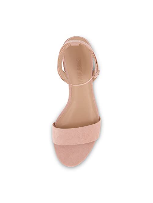 CUSHIONAIRE Women's Nila one band low block heel sandal +Wide Widths Available