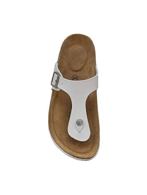 CUSHIONAIRE Women's Leah Cork footbed Sandal with +Comfort