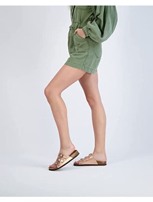 CUSHIONAIRE Women's Lela Cork footbed Sandal with +Comfort