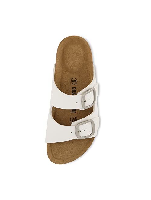 CUSHIONAIRE Women's Lang Cork footbed Sandal with +Comfort