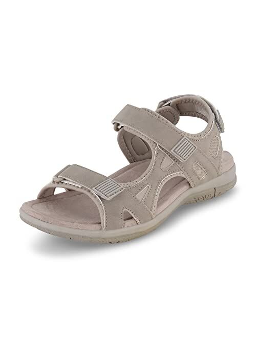 CUSHIONAIRE Women's Pace comfort footbed outdoor sandal with adjustable straps and +Memory Foam, Wide Widths Available