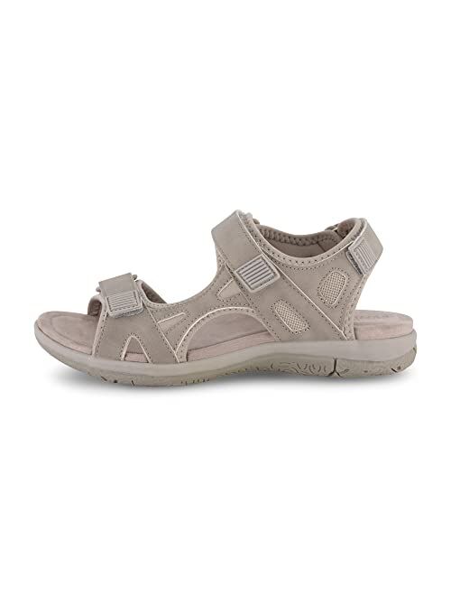 CUSHIONAIRE Women's Pace comfort footbed outdoor sandal with adjustable straps and +Memory Foam, Wide Widths Available