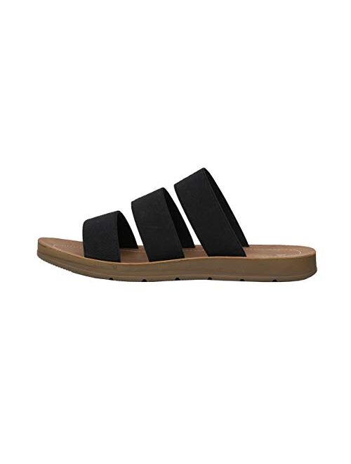 CUSHIONAIRE Women's Indy 3 Band Stretch Sandal
