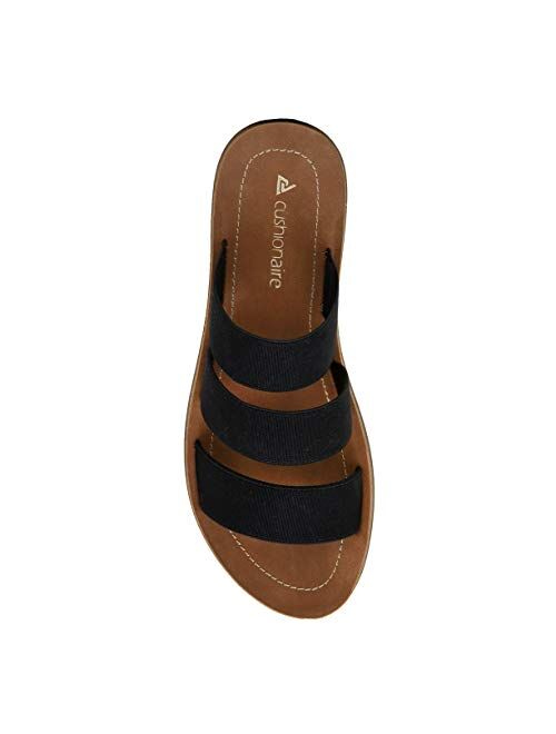 CUSHIONAIRE Women's Indy 3 Band Stretch Sandal