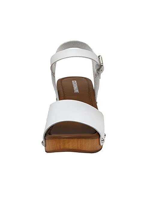 CUSHIONAIRE Women's Sloan Faux Wood Sandal +Memory Foam Insole & LiteSole Technology -Wide Widths Available