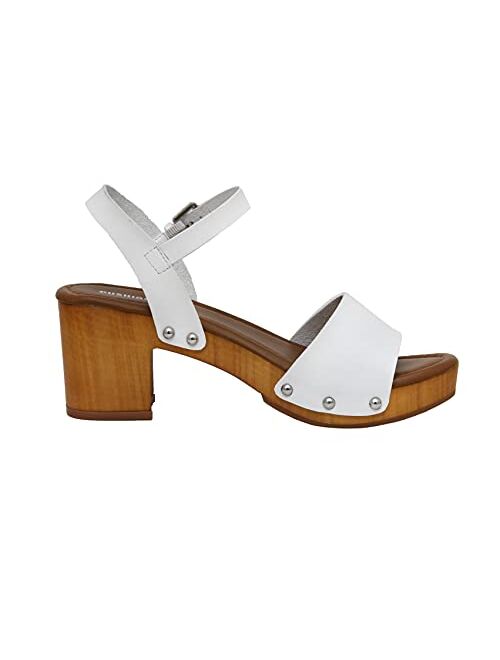 CUSHIONAIRE Women's Sloan Faux Wood Sandal +Memory Foam Insole & LiteSole Technology -Wide Widths Available