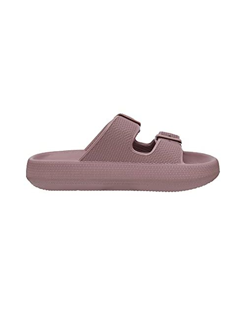 CUSHIONAIRE Women's Fame recovery cloud slide with +Comfort