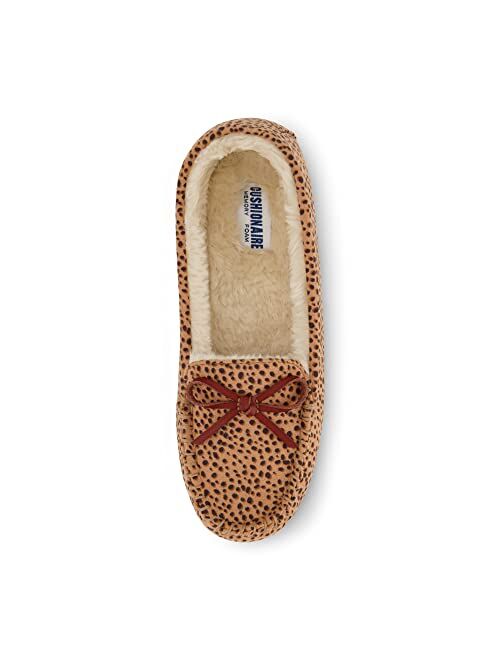 Cushionaire Women's Sabina Moccasin Slipper +Memory Foam