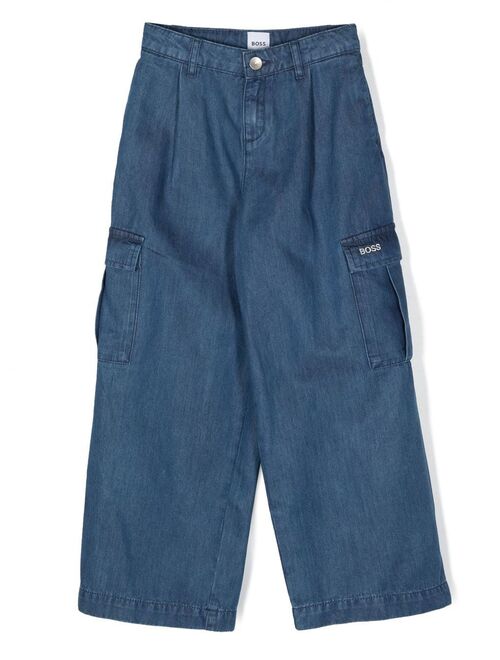 BOSS Kidswear wide-leg cargo jeans
