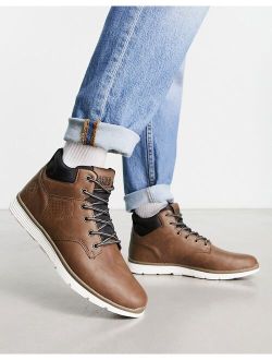 faux leather hiker boot in brown