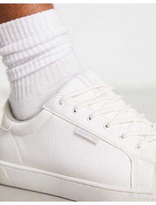 Jack & Jones clean faux leather sneakers in white
