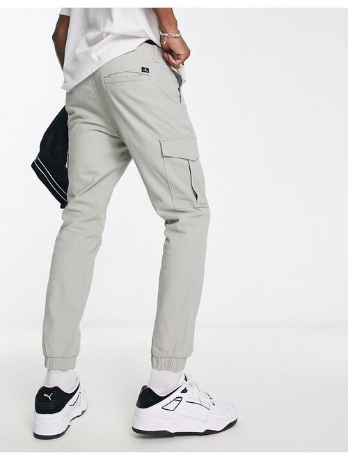 Jack & Jones Intelligence cuffed cargo pants in light gray