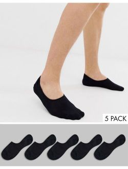 invisible socks 5 pack in black