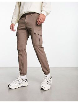 Intelligence cuffed cargo pants in brown