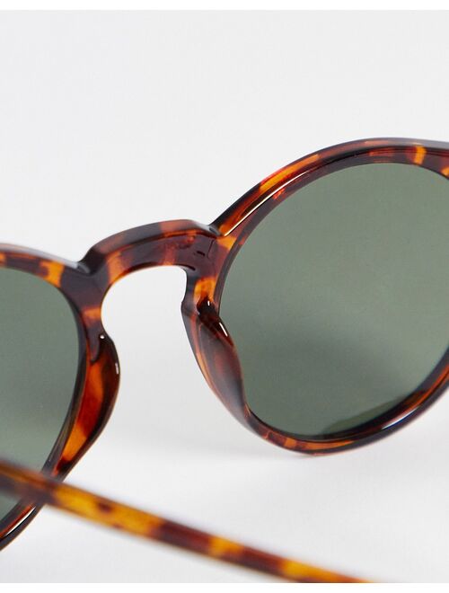 Jack & Jones round sunglasses in brown