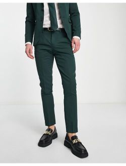 Premium super slim suit pants in dark green