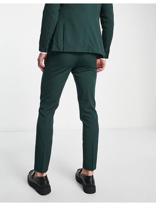 Jack & Jones Premium super slim suit pants in dark green