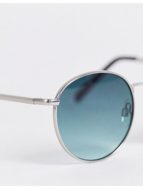 Jack & Jones round sunglasses with silver metal frames