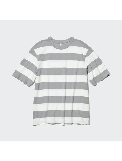 Uniqlo Oversized Striped Half-Sleeve T-Shirt