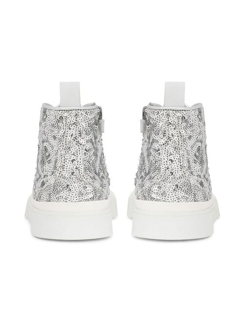 Dolce & Gabbana Kids Portofino glitter high-top sneakers