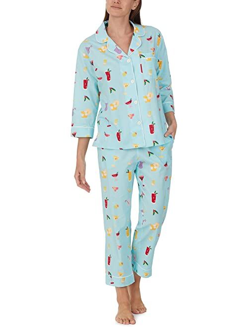 BedHead Pajamas Bedhead PJs Classic Woven 3/4 Crop Sleeve Pajama Set