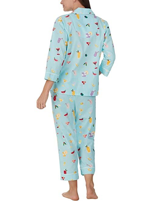 BedHead Pajamas Bedhead PJs Classic Woven 3/4 Crop Sleeve Pajama Set