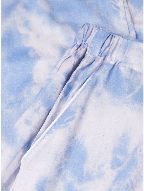 Desmond & Dempsey tie-dye print pajama set