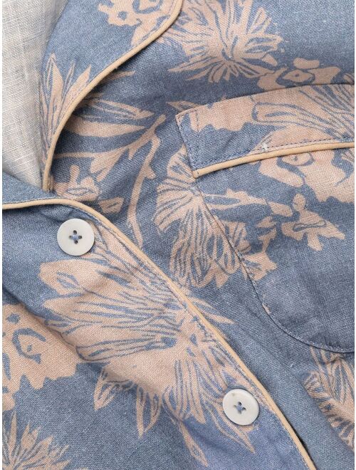 Desmond & Dempsey floral-print linen pajama set