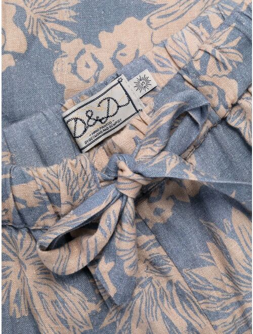 Desmond & Dempsey floral-print linen pajama set