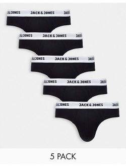 5 pack briefs with logo in black