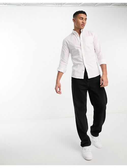Jack & Jones Essentials slim fit oxford shirt in white