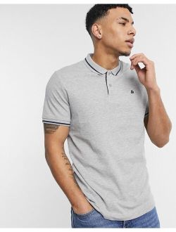 Essentials jersey polo in light gray