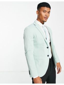 Premium slim fit suit jacket in pastel blue