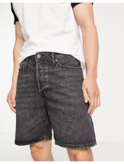 Intelligence loose fit denim shorts in gray