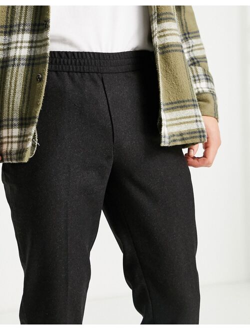 Jack & Jones Premium wool mix slim pants in gray