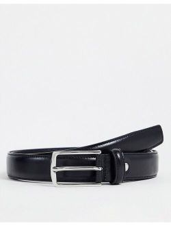 premium leather belt in black