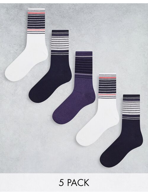 Jack & Jones 5 pack multistripe socks