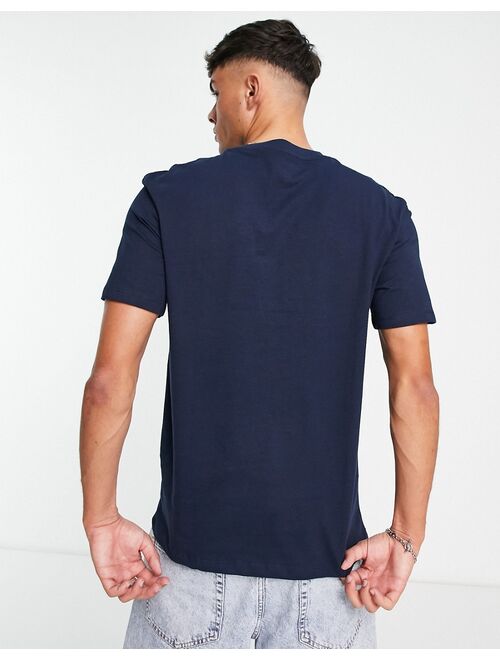 Jack & Jones Originals embroidered logo t-shirt with drop shoulder in navy