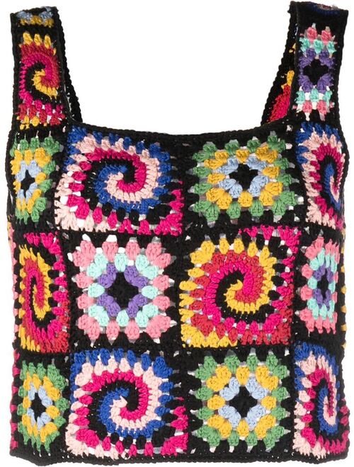 STAUD crochet panelled crop top