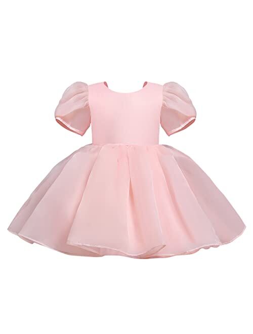 Zrayuler Girls Princess Dress Fly Tulle Lace Sleeve Party Dresses Summer Clothes Kids Patchwork Girls Dresses for Infant