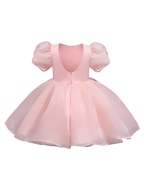 Zrayuler Girls Princess Dress Fly Tulle Lace Sleeve Party Dresses Summer Clothes Kids Patchwork Girls Dresses for Infant