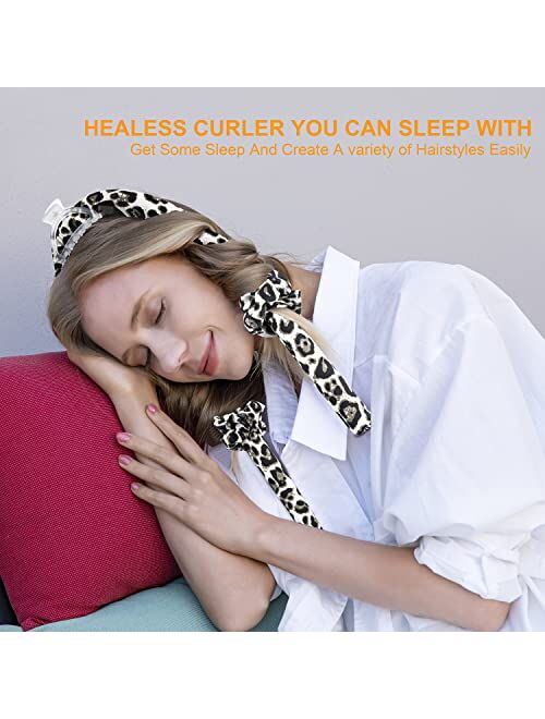 CORATED Heatless Curling Rod Headband, Hair Curlers to Sleep In, No Heat Curl Ribbon with Hair Clips and Scrunchie, Sleeping Curls Silk Ribbon Hair Rollers for Long Hair