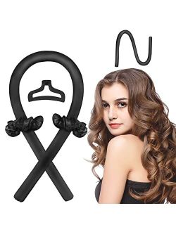 CODCOS Heatless Hair Curler Rod Headband Overnight for Long Hair - No Heat Silk Ribbon Curling Rod Hair Roller Curls with Hair Clips and Scrunchie - Soft Foam Hair Roller