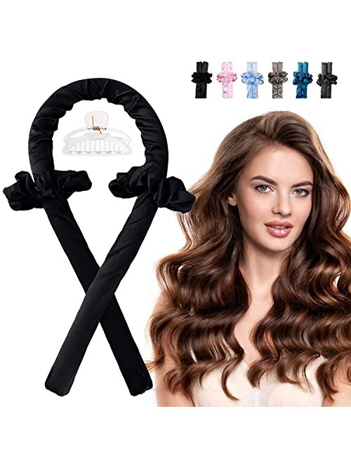 Yeelen Heatless Hair Curling Rod Headband for Long Hair, No Heat Hair Curler Rollers Set can Sleep in Overnight, Satin Curl Ribbon Hair Wrap with Scrunchie and Hair Clips