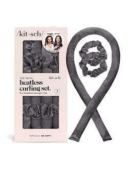 Kitsch Holiday Gift Silk Heatless Hair Curler | Heatless Curling Rod Headband | Satin Heatless Curling Set for Hair | Perfect Heatless Curls