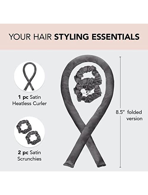 Kitsch Holiday Gift Silk Heatless Hair Curler | Heatless Curling Rod Headband | Satin Heatless Curling Set for Hair | Perfect Heatless Curls