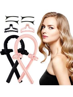 TOPyoth Heatless Hair Curler - Heatless curls - Heatless Hair Curlers For Long Hair - and Pure Silk Scrunchies -Heatless Hair Curler To Sleep In